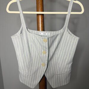 Mango Striped Cropped Tank Top